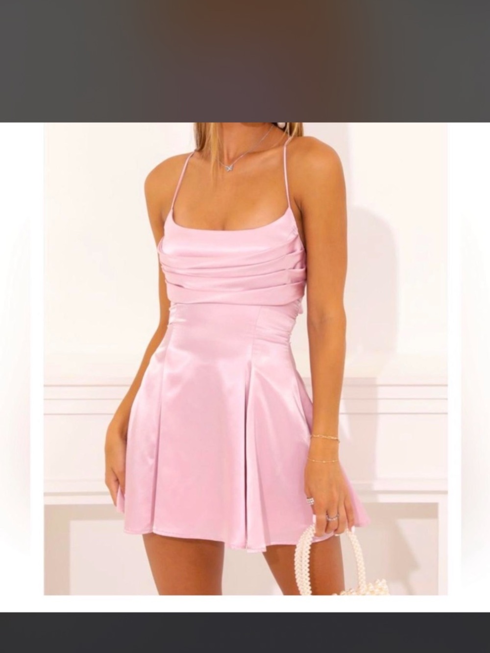 Lucy in the Sky Pale Pink Satin Slip Dress